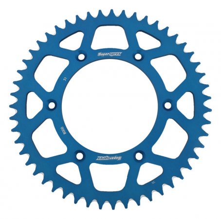 Rear ALU sprocket SUPERSPROX blue 51T, 520 for BETA RR 350