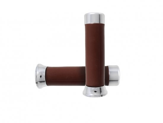 Grips RMS 184170221 with chrome caps brown