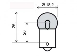 Lamp RMS BA15S G18 12V 10W