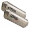 Dual slip-on exhaust GPR SATINOX Polished Stainless Steel including removable db killer, link pipe and catalyst