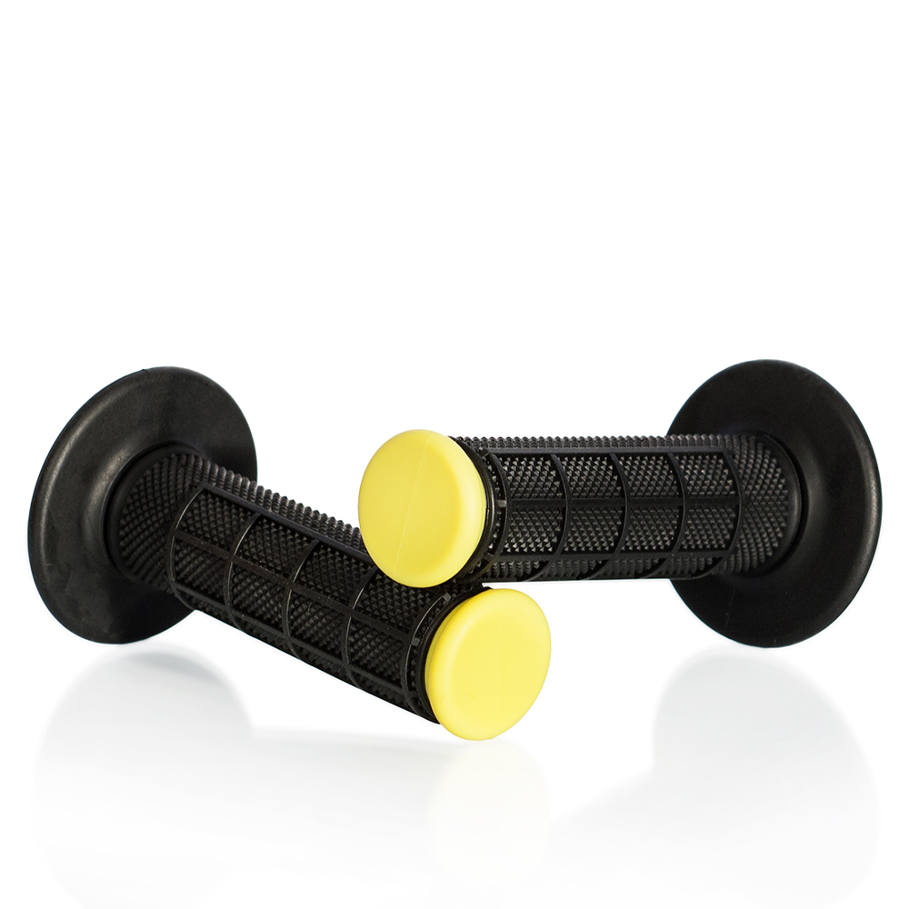 Motocross grips MOTION STUFF ADVANCED Black/Yellow (half-waffle)