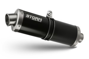 Full exhaust system 2x1 STORM OVAL Steel black