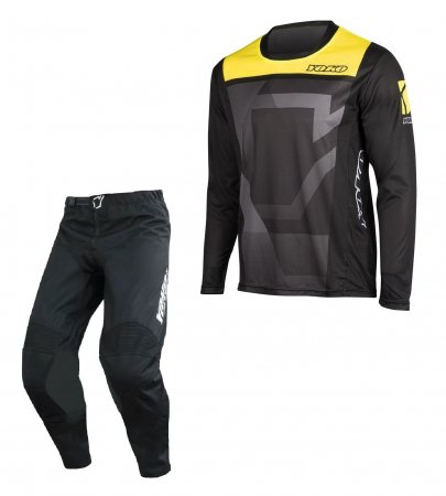 Set of MX pants and MX jersey YOKO TRE+KISA black; black/yellow 28 (S) for YAMAHA YZ 450 F