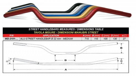 Handlebar WRP ALU-STREET Medium Silver